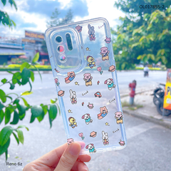 ** Ốp Reno 6z dẻo trong in nhiều hình dễ thương