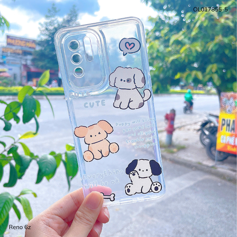 ** Ốp Reno 6z dẻo trong in nhiều hình dễ thương