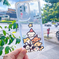 ** Ốp Reno 6z dẻo trong in nhiều hình dễ thương