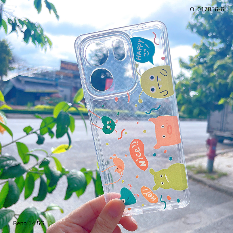** Ốp Reno 14 5G dẻo trong in nhiều hình dễ thương