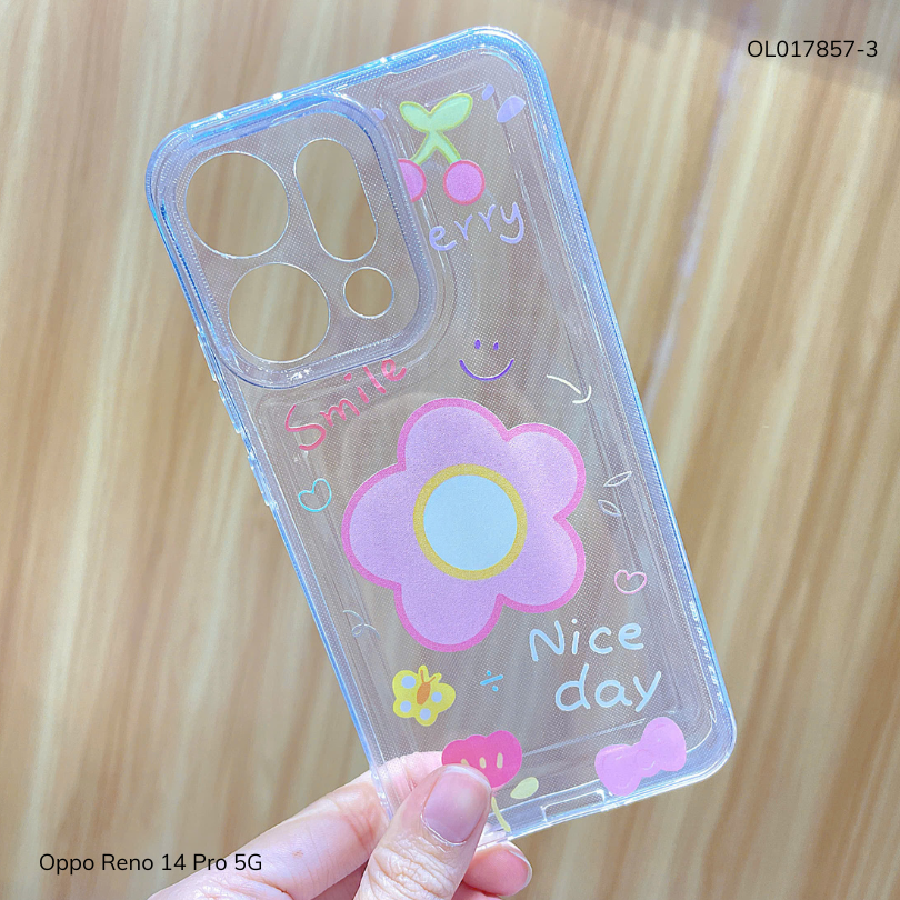 ** Ốp Reno 14 Pro 5G dẻo trong in nhiều hình dễ thương