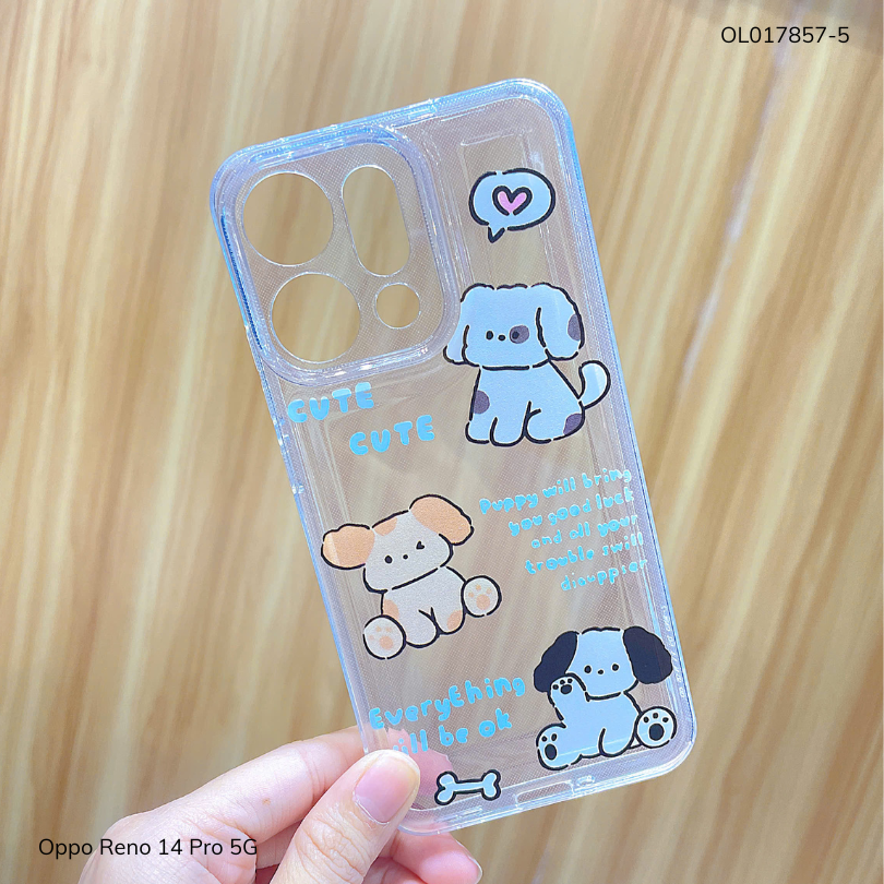 ** Ốp Reno 14 Pro 5G dẻo trong in nhiều hình dễ thương