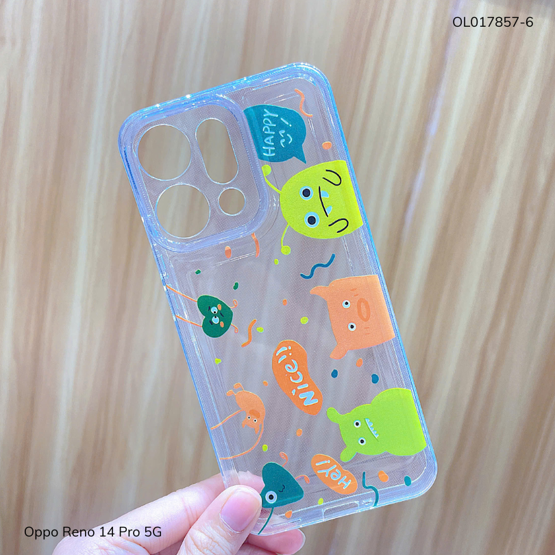 ** Ốp Reno 14 Pro 5G dẻo trong in nhiều hình dễ thương