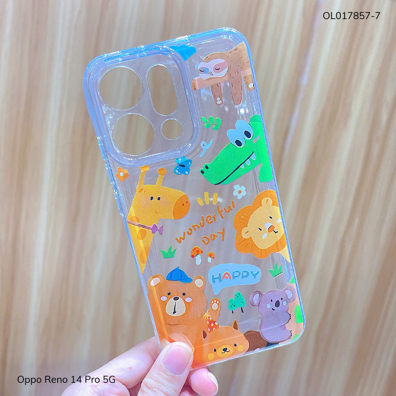 ** Ốp Reno 14 Pro 5G dẻo trong in nhiều hình dễ thương