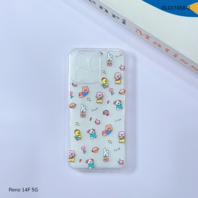 ** Ốp Reno 14F 5G dẻo trong in nhiều hình dễ thương