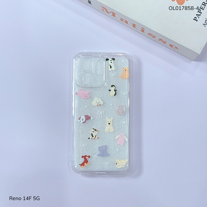 ** Ốp Reno 14F 5G dẻo trong in nhiều hình dễ thương