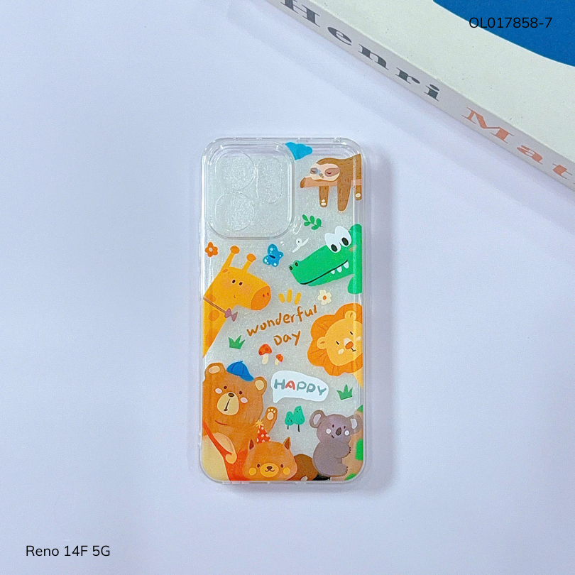 ** Ốp Reno 14F 5G dẻo trong in nhiều hình dễ thương