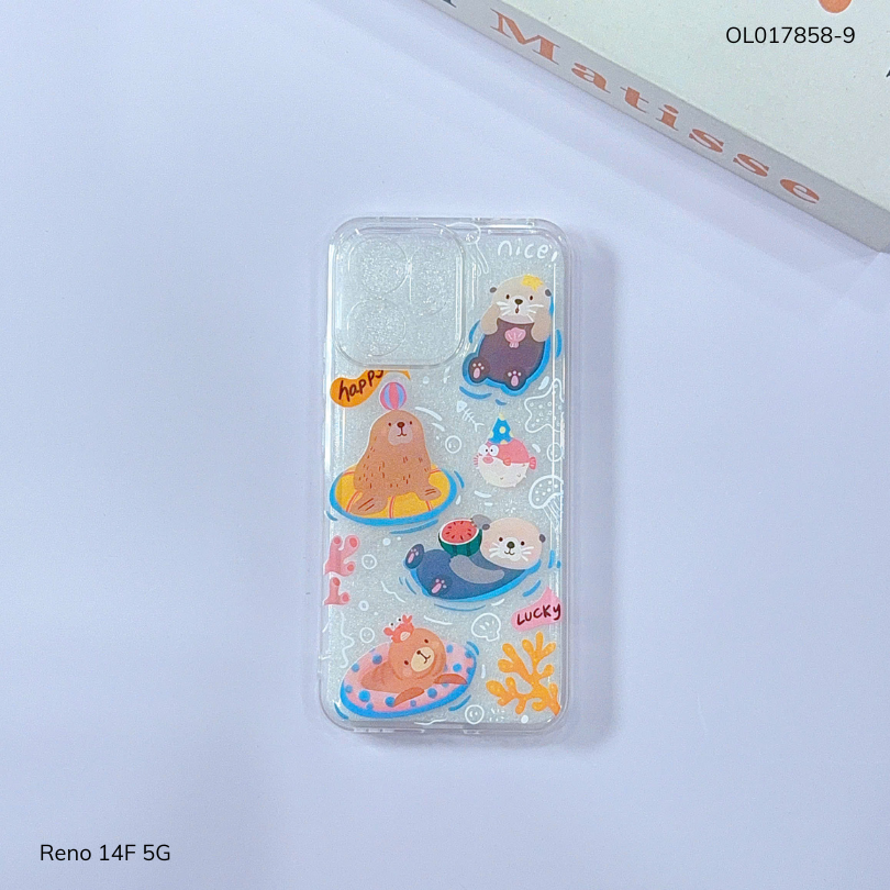 ** Ốp Reno 14F 5G dẻo trong in nhiều hình dễ thương