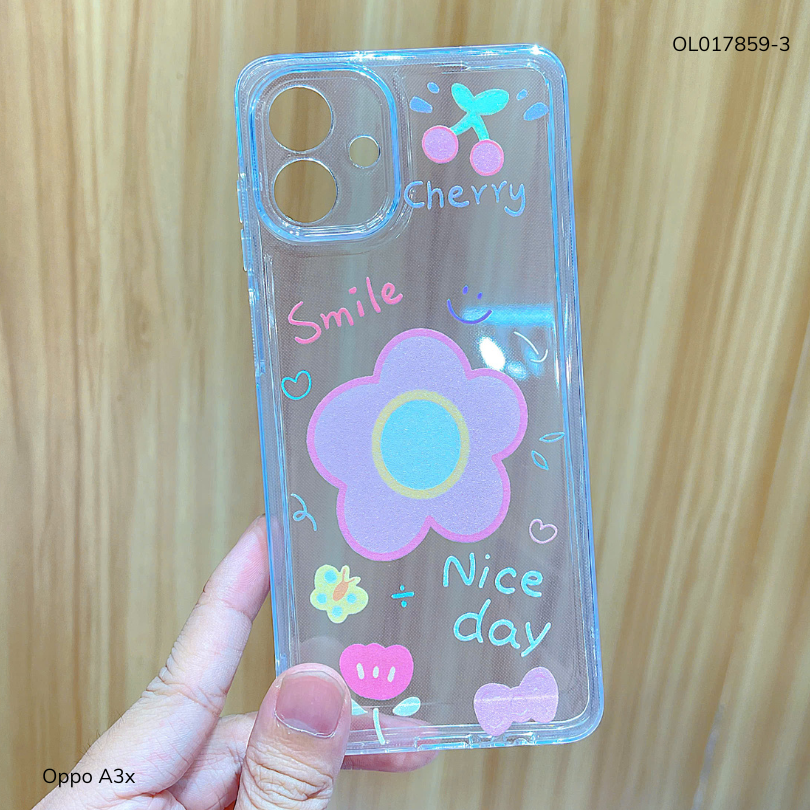 ** Ốp Oppo A3x dẻo trong in nhiều hình dễ thương