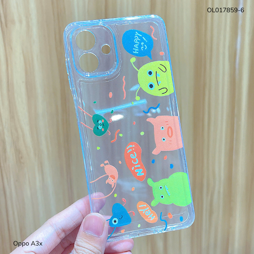 ** Ốp Oppo A3x dẻo trong in nhiều hình dễ thương