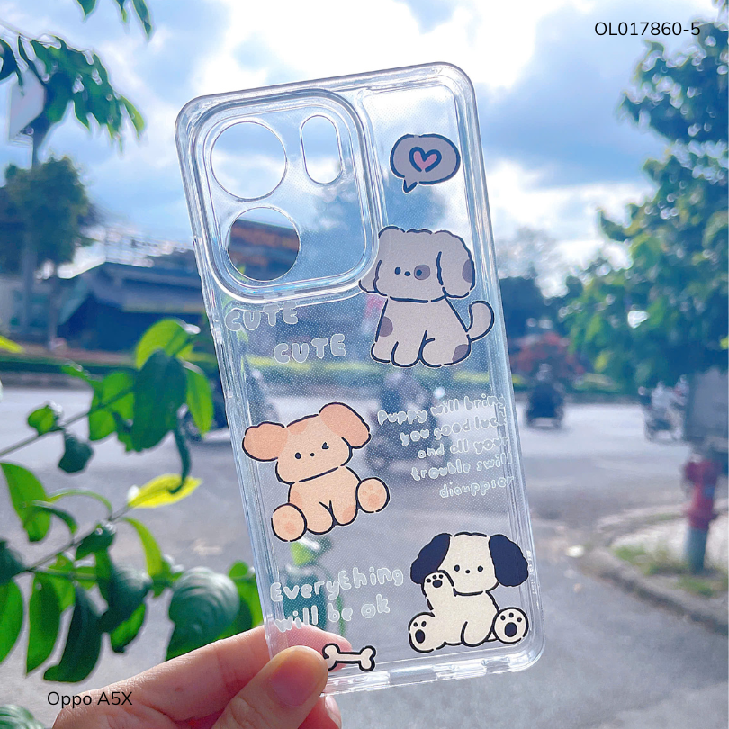 ** Ốp Oppo A5x dẻo trong in nhiều dễ thương