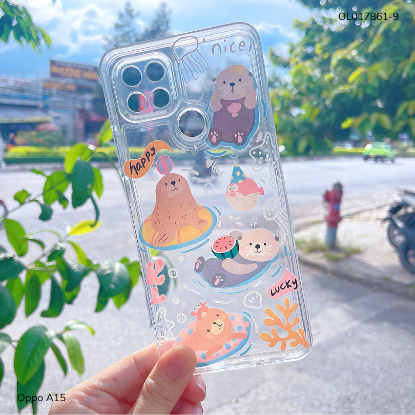 ** ỐP Oppo A15 dẻo trong in nhiều hình dễ thương