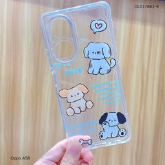 ** Ốp Oppo A58 dẻo trong in nhiều hình dễ thương