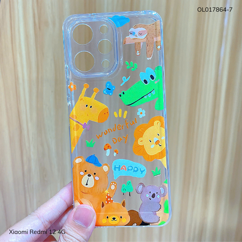 ** Ốp Xiaomi Redmi 12 4G dẻo trong in nhiều hình dễ thương