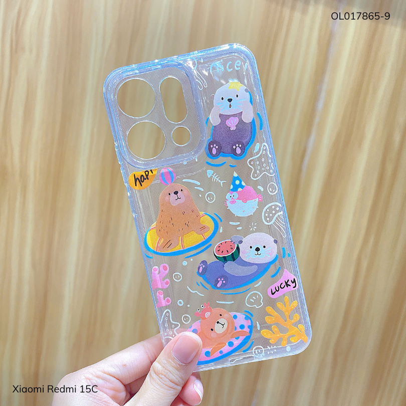 ** Ốp Xiaomi Redmi 15C dẻo trong in nhiều hình dễ thương