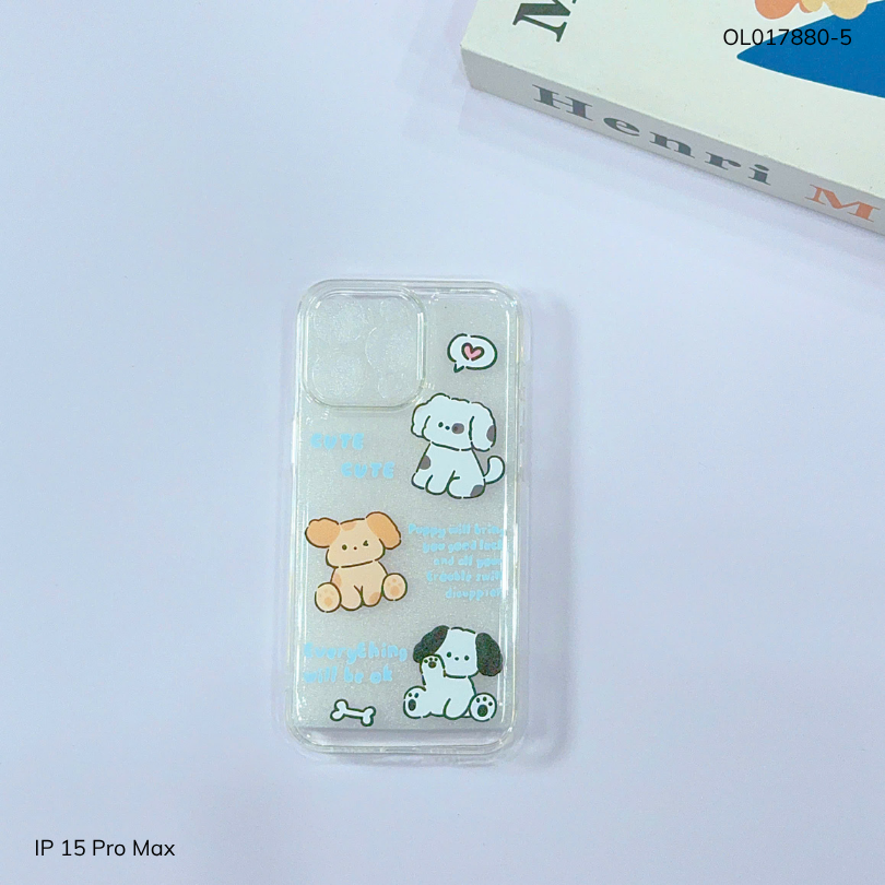 ** Ốp IP 15 Pro Max dẻo trong in nhiều hình dễ thương