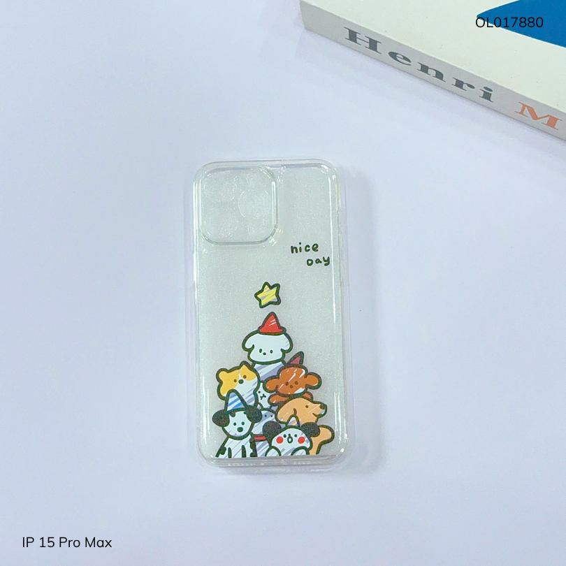 ** Ốp IP 15 Pro Max dẻo trong in nhiều hình dễ thương