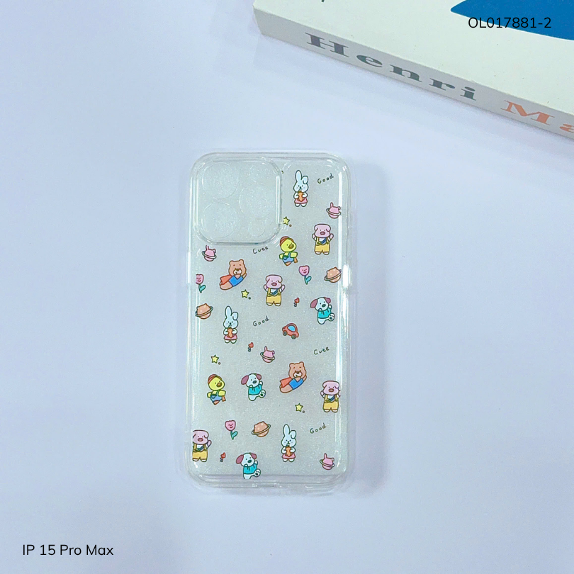 ** Ốp IP 16 Pro Max dẻo trong in nhiều hình dễ thương