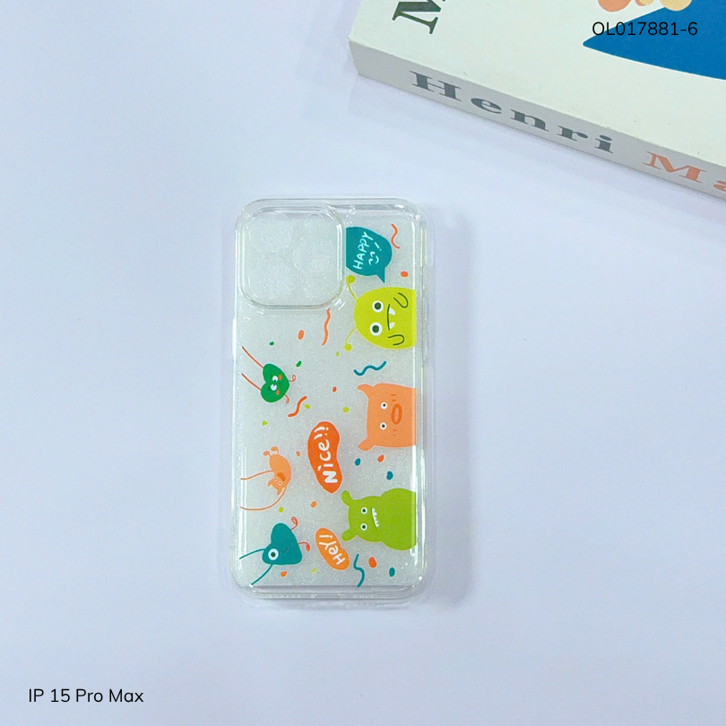 ** Ốp IP 16 Pro Max dẻo trong in nhiều hình dễ thương