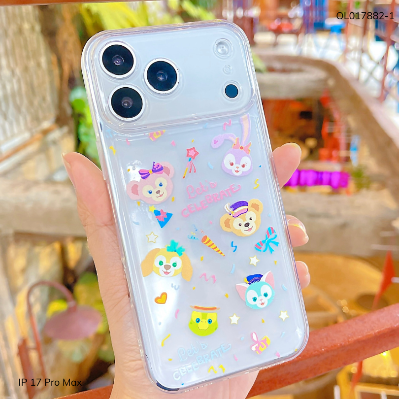 ** Ốp IP 17 Pro Max dẻo trong in nhiều hình dễ thương