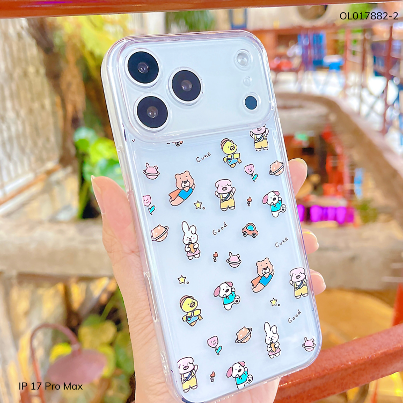 ** Ốp IP 17 Pro Max dẻo trong in nhiều hình dễ thương