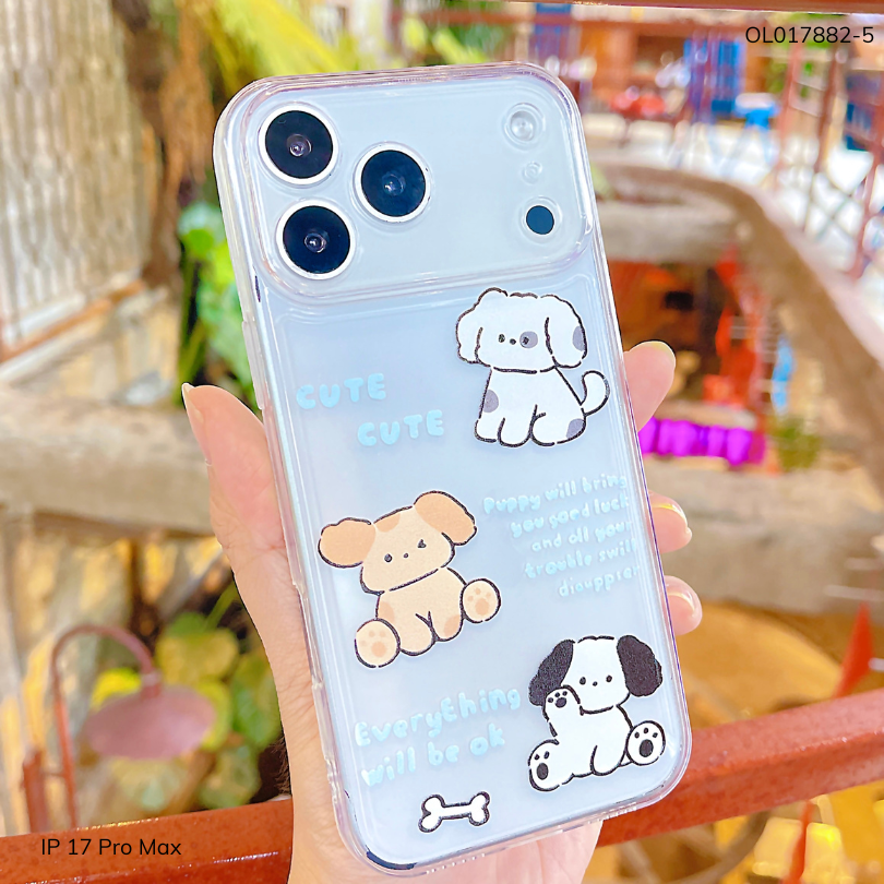 ** Ốp IP 17 Pro Max dẻo trong in nhiều hình dễ thương