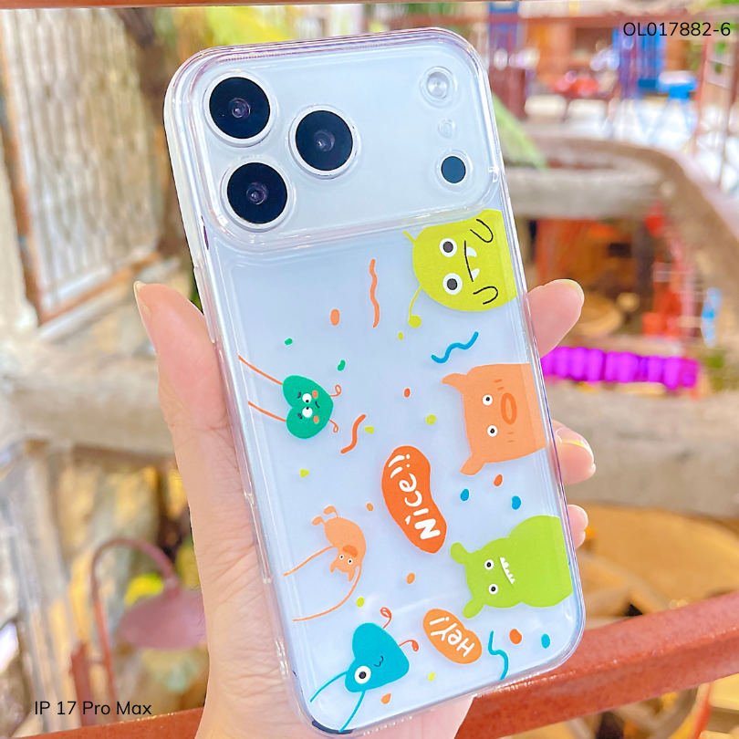 ** Ốp IP 17 Pro Max dẻo trong in nhiều hình dễ thương