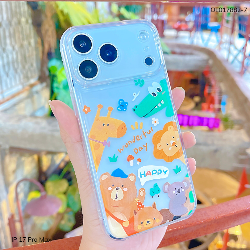 ** Ốp IP 17 Pro Max dẻo trong in nhiều hình dễ thương