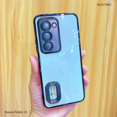 Ốp Xiaomi Redmi 15 dẻo trong viền xi khoét Logo