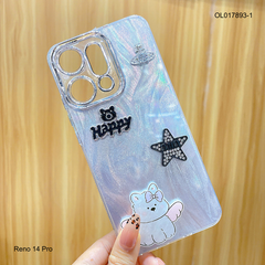 Ốp Reno 14 Pro 5G vân sóng bạc sticker nổi