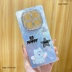 Ốp Xiaomi Redmi Note 14 Pro 4G vân sóng bạc sticker nổi