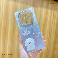 Ốp Xiaomi Redmi Note 14 Pro 4G vân sóng bạc sticker nổi