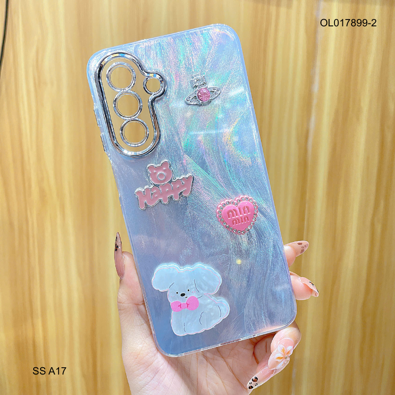 Ốp SS A17 vân sóng bạc sticker nổi