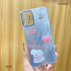 Ốp Samsung A07 vân sóng bạc sticker nổi