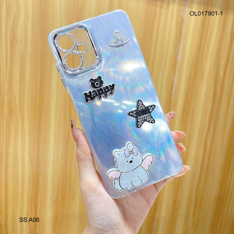 Ốp SS A06 vân sóng bạc sticker nổi