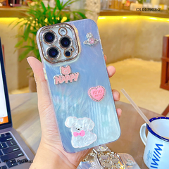 Ốp IP 15 Pro Max vân sóng bạc sticker nổi