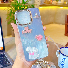 Ốp IP 13 6.1 vân sóng bạc sticker nổi