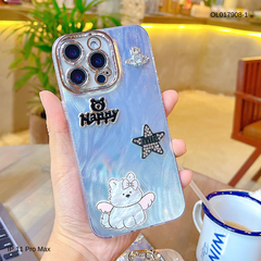 Ốp IP 11 Pro Max vân sóng bạc sticker nổi