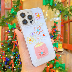 ** Ốp IP 16 Pro Max lưng cứng viền dẻo nền trắng