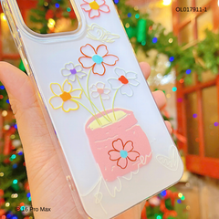 ** Ốp IP 16 Pro Max lưng cứng viền dẻo nền trắng