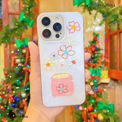 ** Ốp IP 16 Pro Max lưng cứng viền dẻo nền trắng