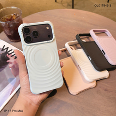 ** Ốp IP 17 Pro Max silicon vân sóng tròn magsafe