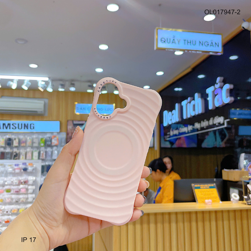 ** Ốp IP 17 silicon vân sóng tròn magsafe