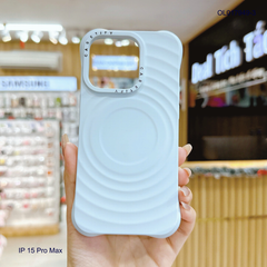 ** Ốp IP 15 Pro Max silicon vân sóng tròn magsafe