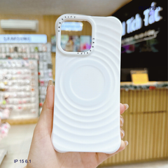 ** Ốp IP 15 6.1 silicon vân sóng tròn magsafe