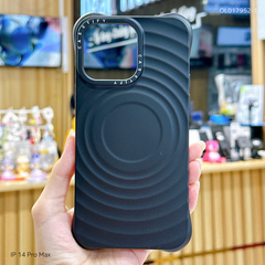 ** Ốp IP 16 Pro Silicon vân sóng tròn magsafe