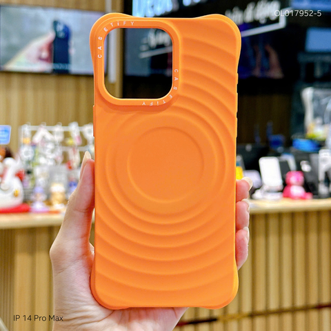 ** Ốp IP 16 Pro Silicon vân sóng tròn magsafe