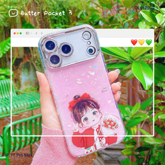 Ốp IP 17 Pro Max lưng thạch anh cam nhũ in hình