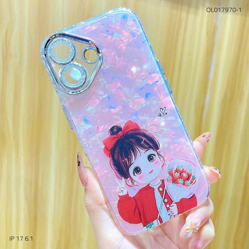 Ốp IP 17 lưng thạch anh cam nhũ in hình