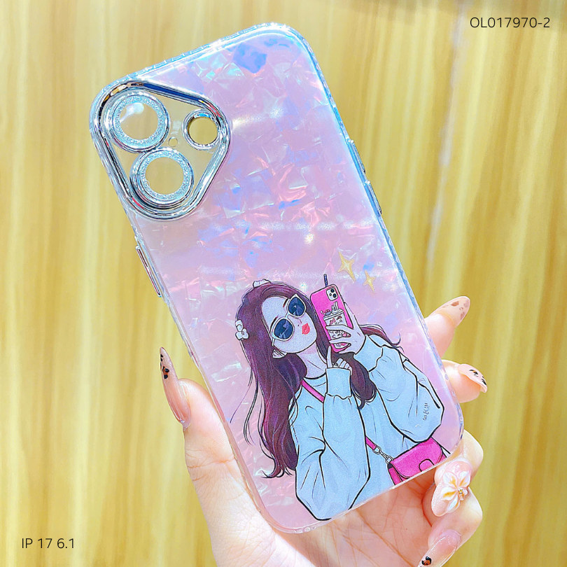 Ốp IP 17 lưng thạch anh cam nhũ in hình